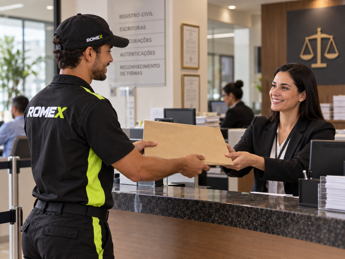 Entrega expressa de documentos em contexto empresarial no Rio de Janeiro