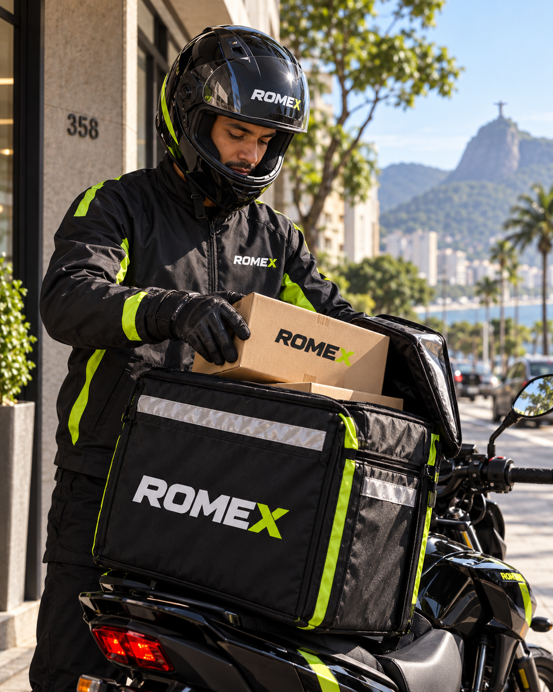 Motoboy Romex em operação no Rio de Janeiro